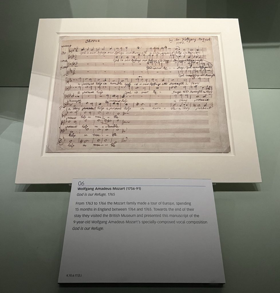 The handwritten score for the song God is Our Refuge by Mozart.