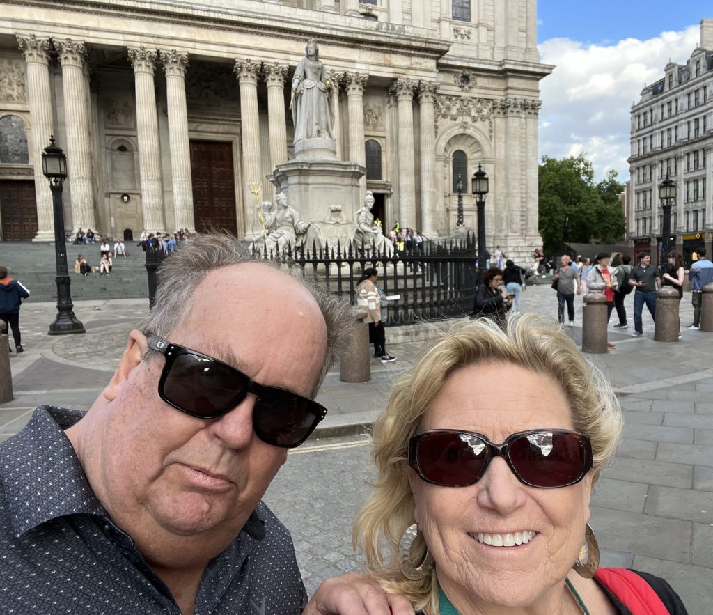 Kenny and Kay in front of St. Paul's Cathedral.
