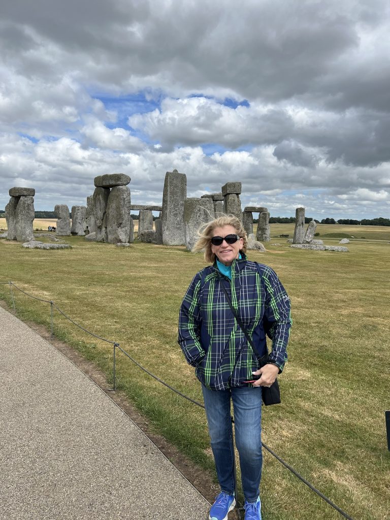 Jodi standing in front of the stone circle.