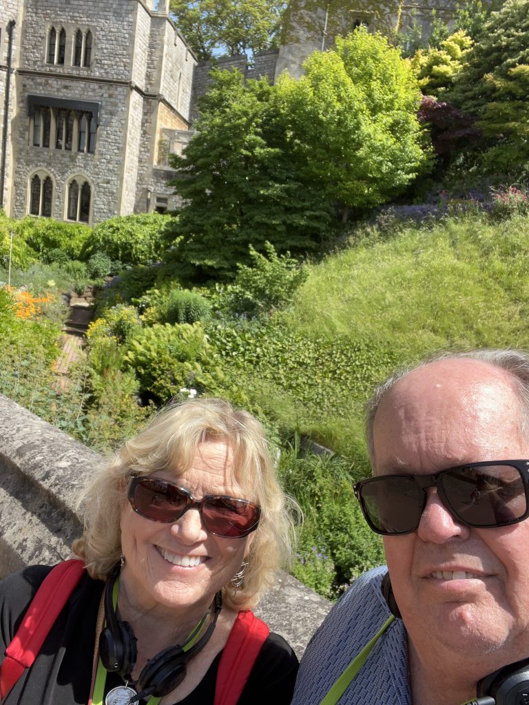 Kay and Kenny outside the garden area at Windsor Castle